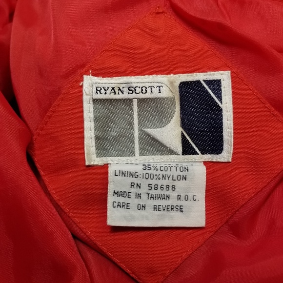 🔴 Vtg 80s Ryan Scott Coat | Red & White Piping | L 🧥 - Picture 4 of 8
